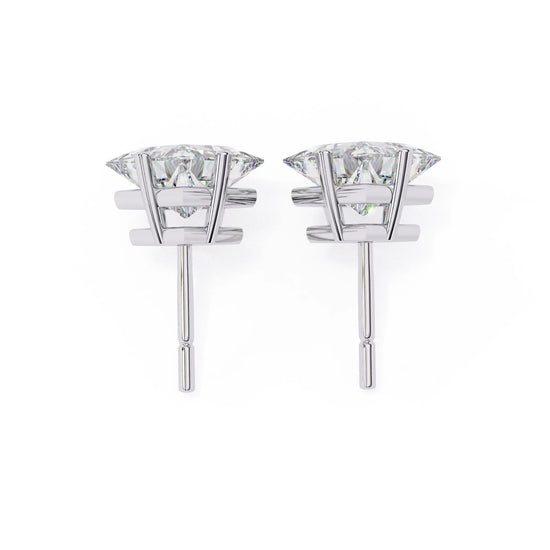 Princess Cut Four Prong Lab Diamond Studs Earring