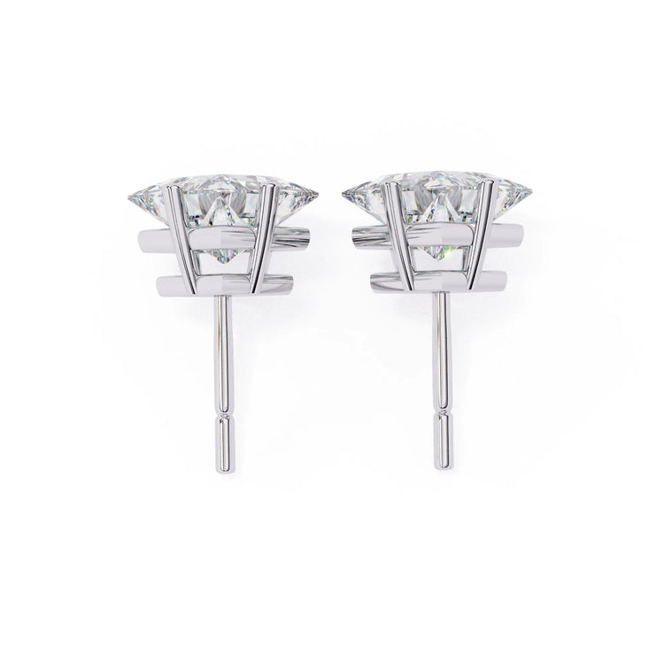 Princess Cut Four Prong Lab Diamond Studs Earring