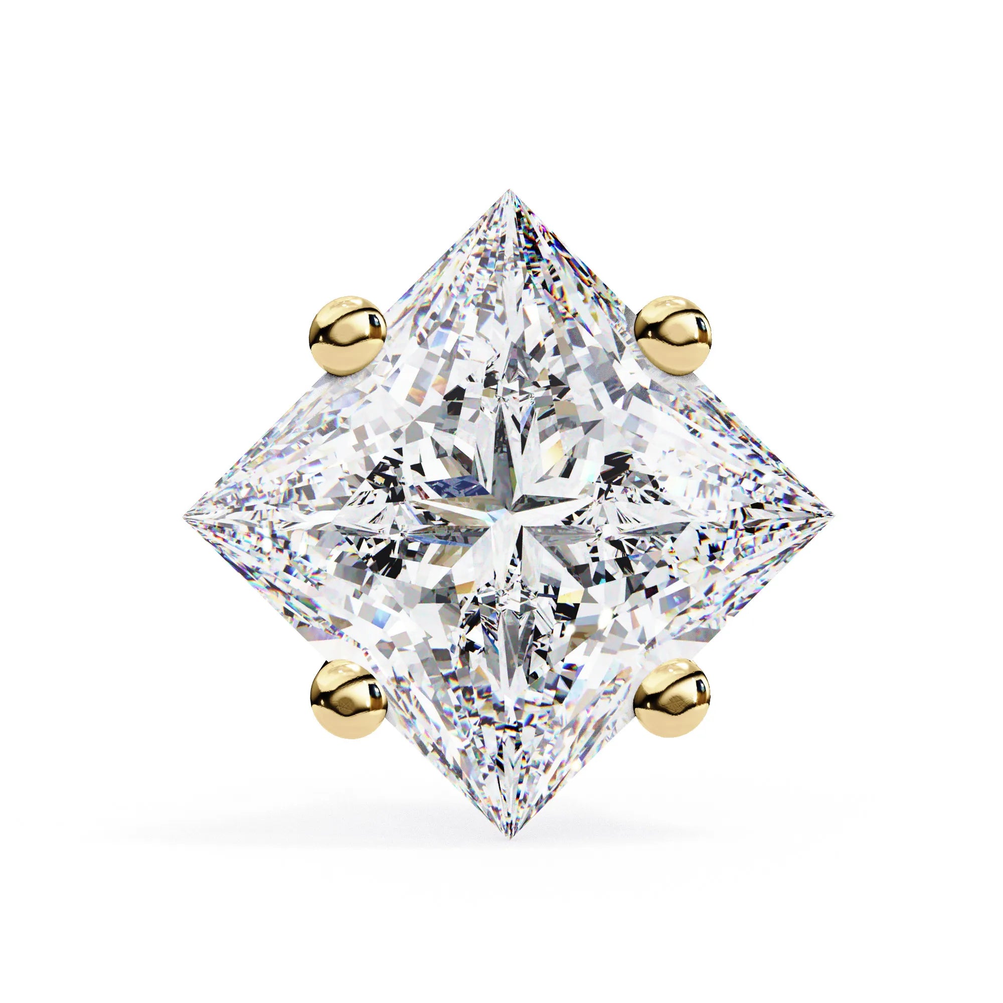 Princess Cut Four Prong Lab Diamond Studs Earring