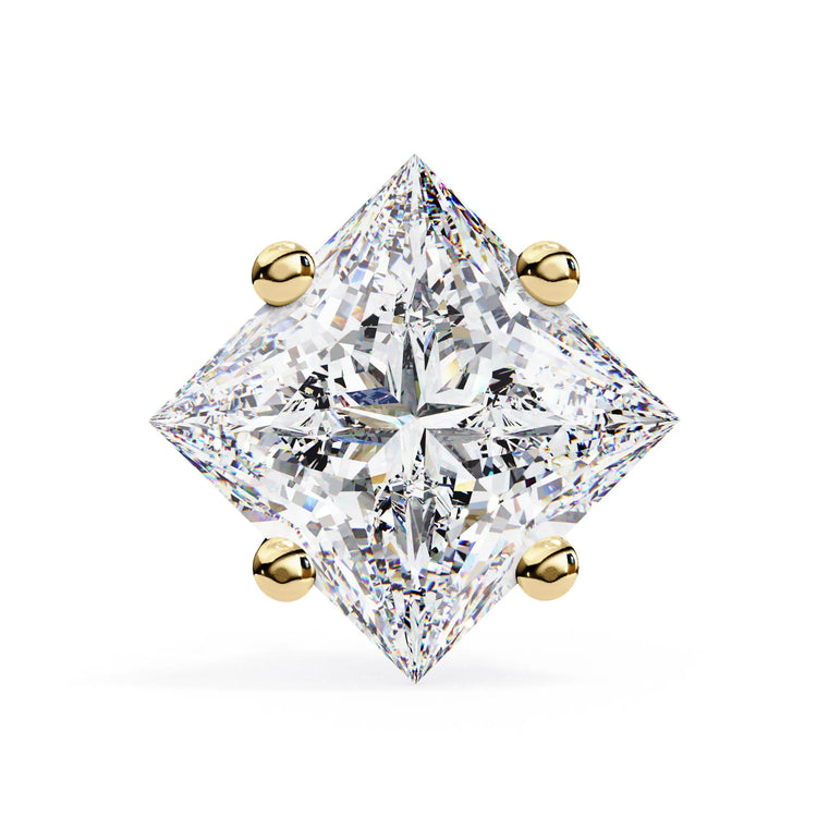 Princess Cut Four Prong Lab Diamond Studs Earring