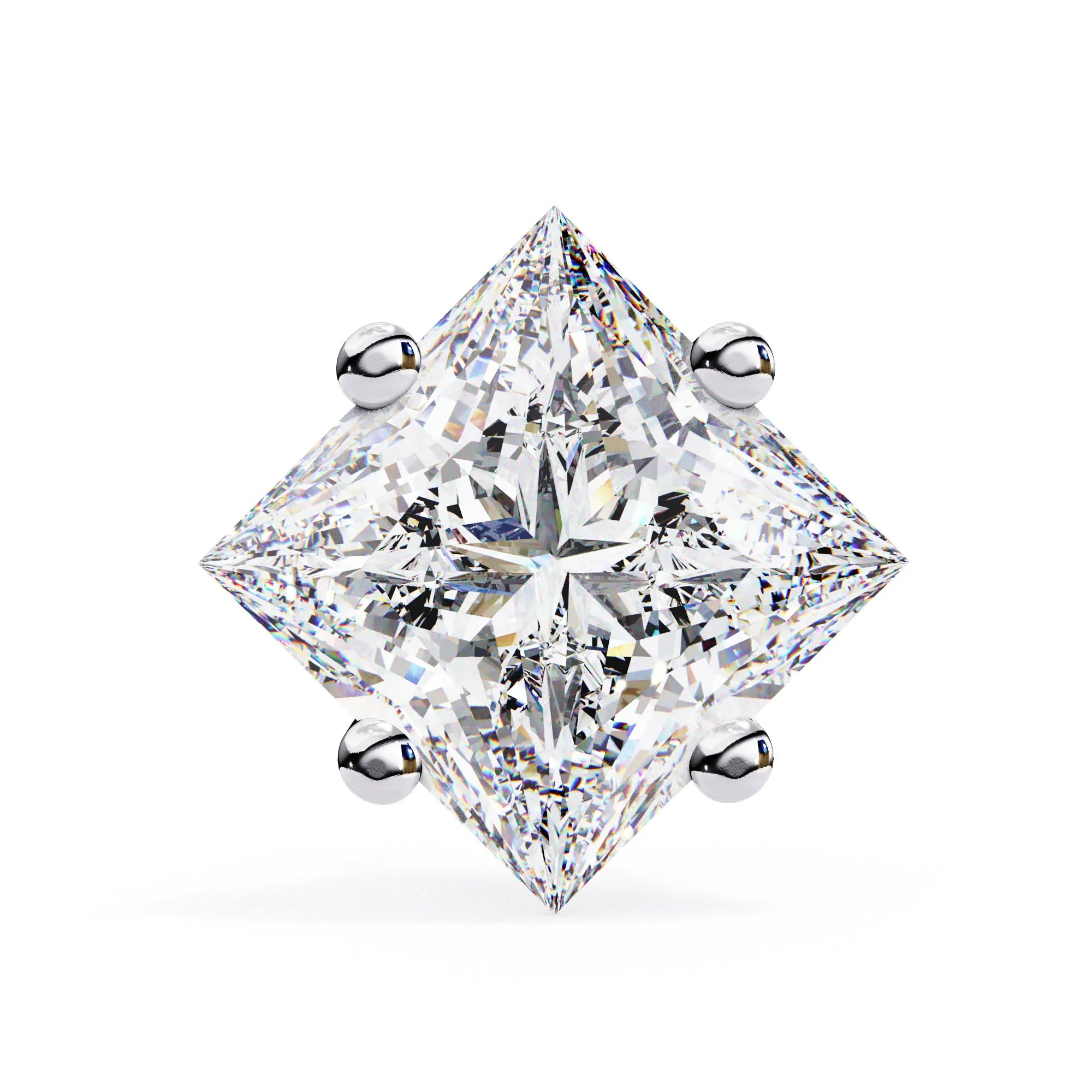 Princess Cut Four Prong Lab Diamond Studs Earring