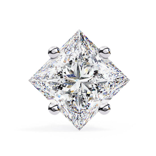 Princess Cut Four Prong Lab Diamond Studs Earring