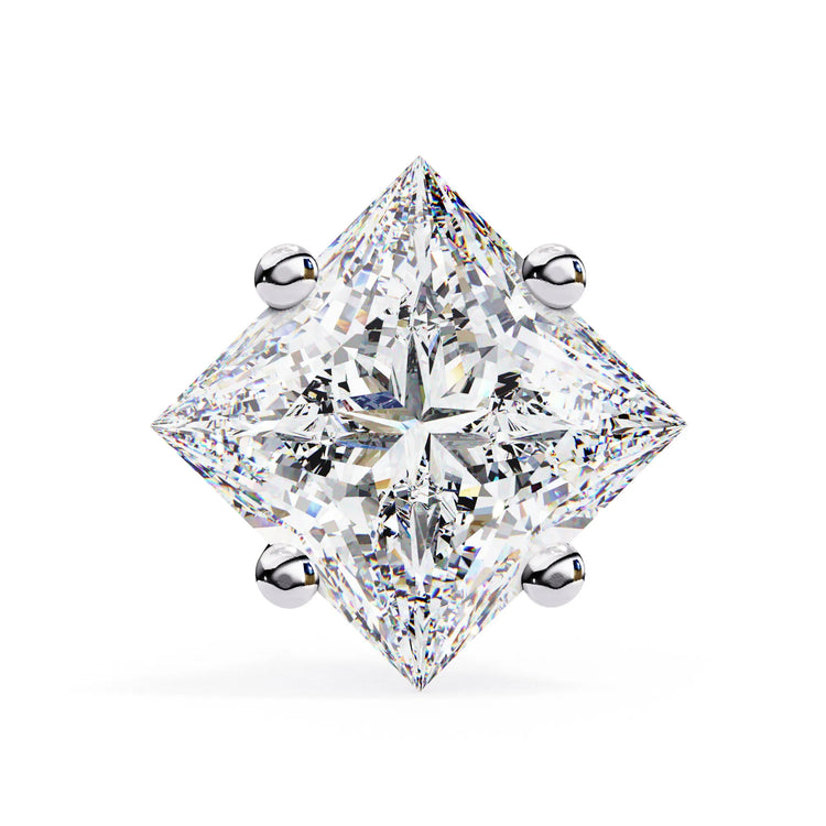 Princess Cut Four Prong Lab Diamond Studs Earring