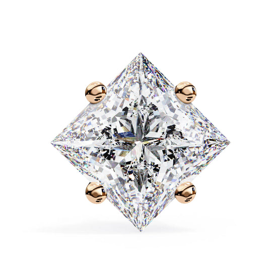 Princess Cut Four Prong Lab Diamond Studs Earring