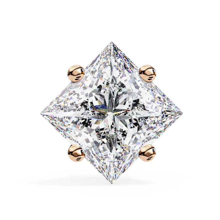 Princess Cut Four Prong Lab Diamond Studs Earring
