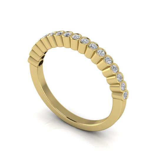 Bezel Set Half Eternity Lab Diamond Wedding Ring