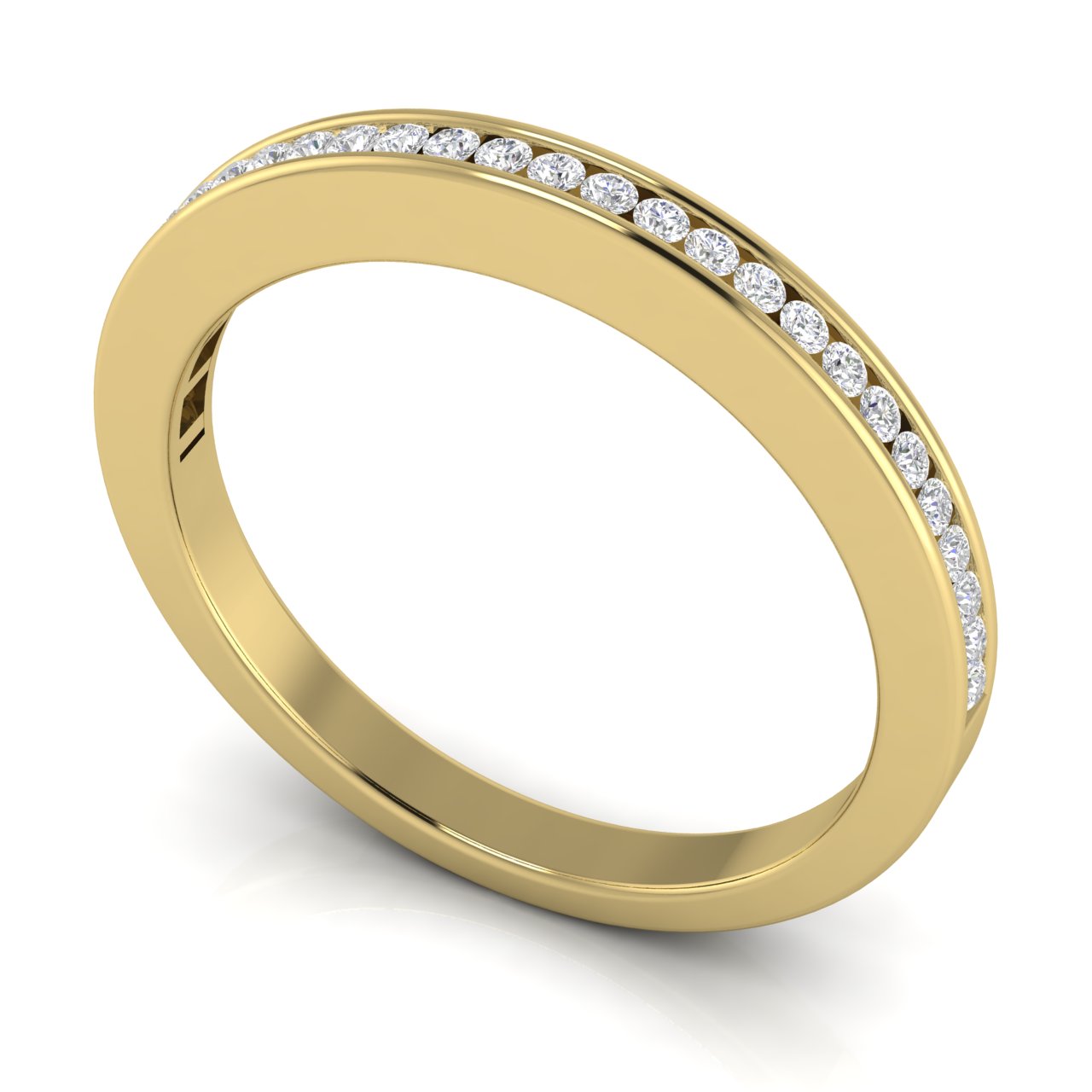 Channel Set Half Eternity Lab Diamond Wedding Ring