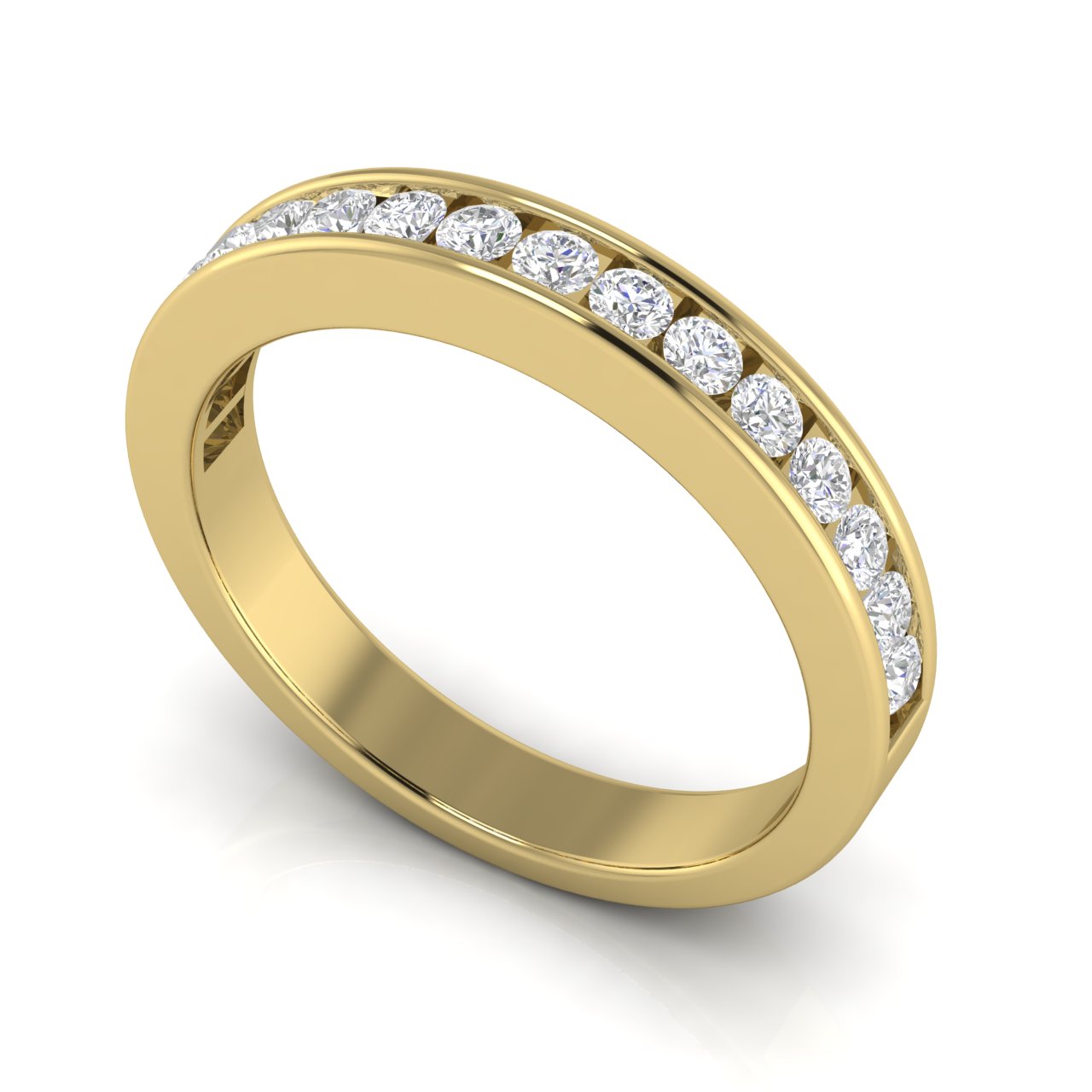 Channel Set Full Eternity Lab Diamond Wedding Ring