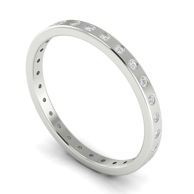 Flush Set Eternity Moissanite Wedding Ring