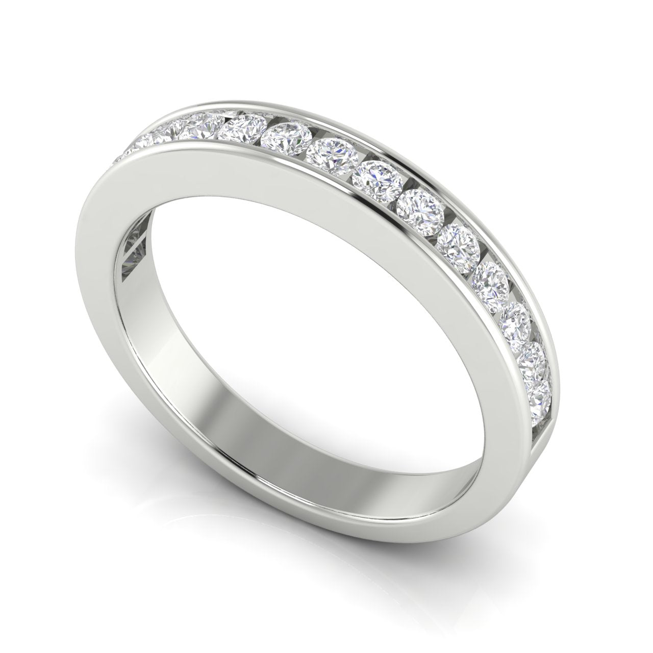 Channel Set Full Eternity Lab Diamond Wedding Ring