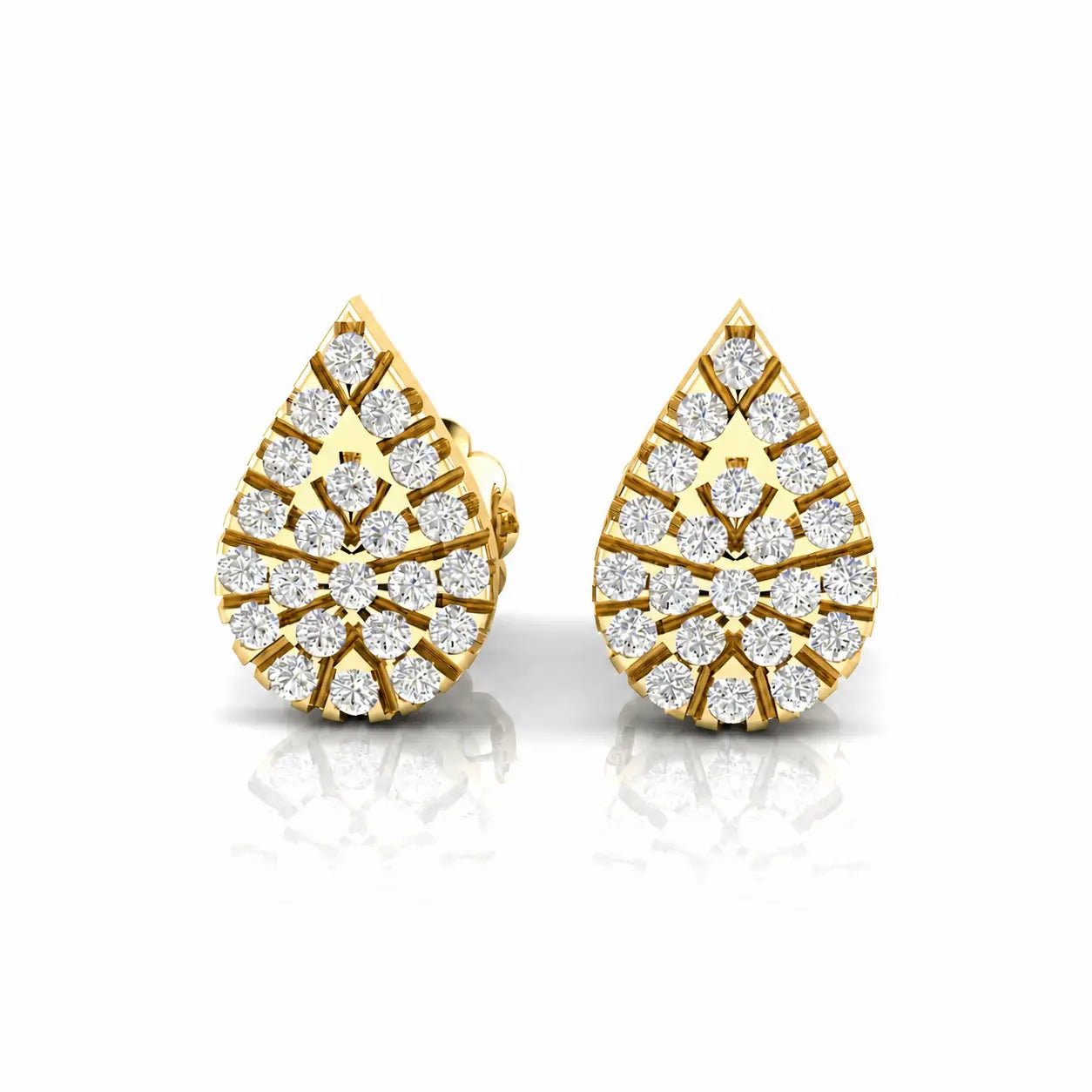 Pave Teardrop Lab Diamond Stud Earring