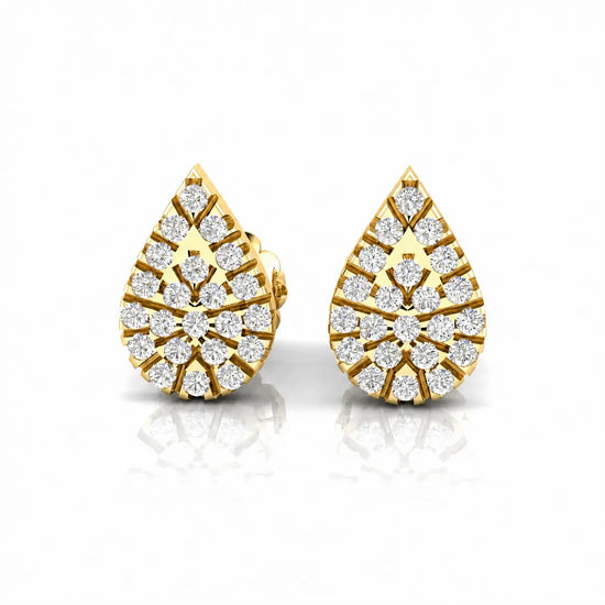 Pave Teardrop Lab Diamond Stud Earring