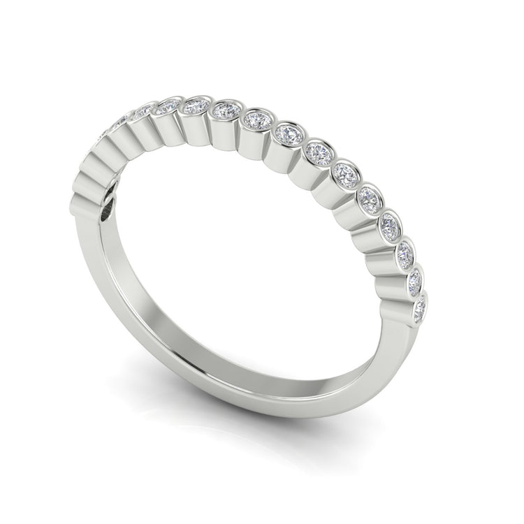 Half Eternity Bezel Set Lab Diamond Wedding Ring