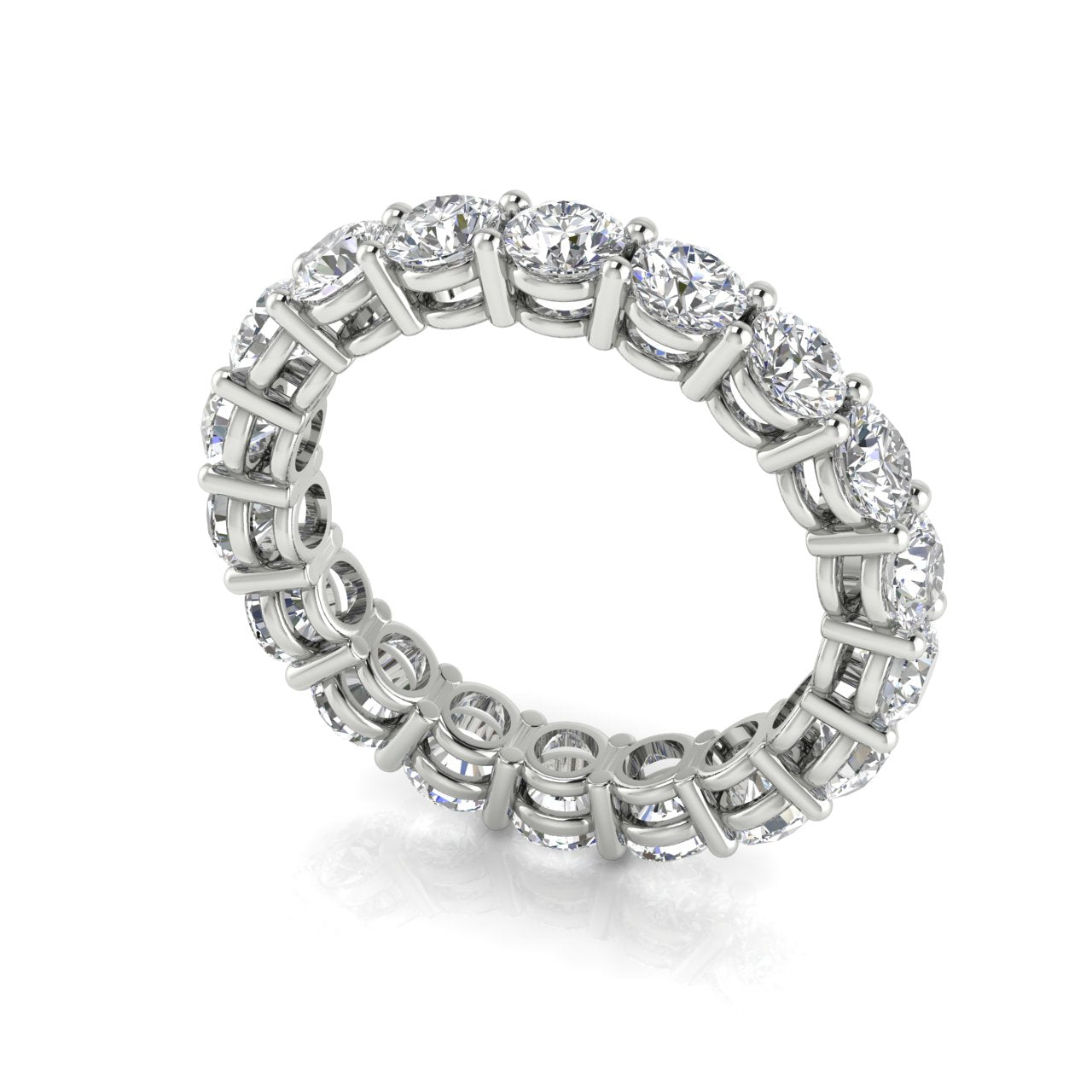 Basket Shared Prong Full Eternity Lab Diamond Wedding Ring