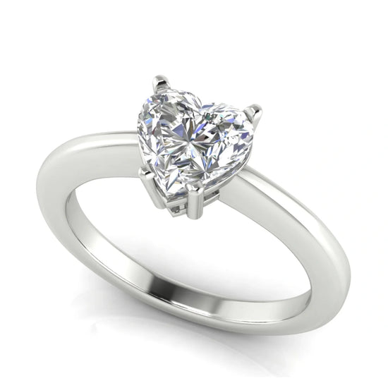 4 Prong Basket Heart Shaped Lab Diamond Engagement Ring