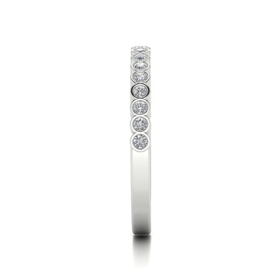 Half Eternity Bezel Set Moissanite Wedding Ring