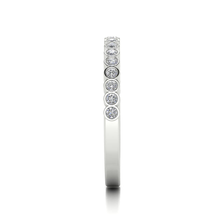 Half Eternity Bezel Set Moissanite Wedding Ring