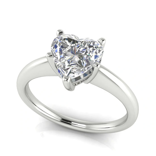 5 Prong Donut Heart Shaped Lab Diamond Engagement Ring