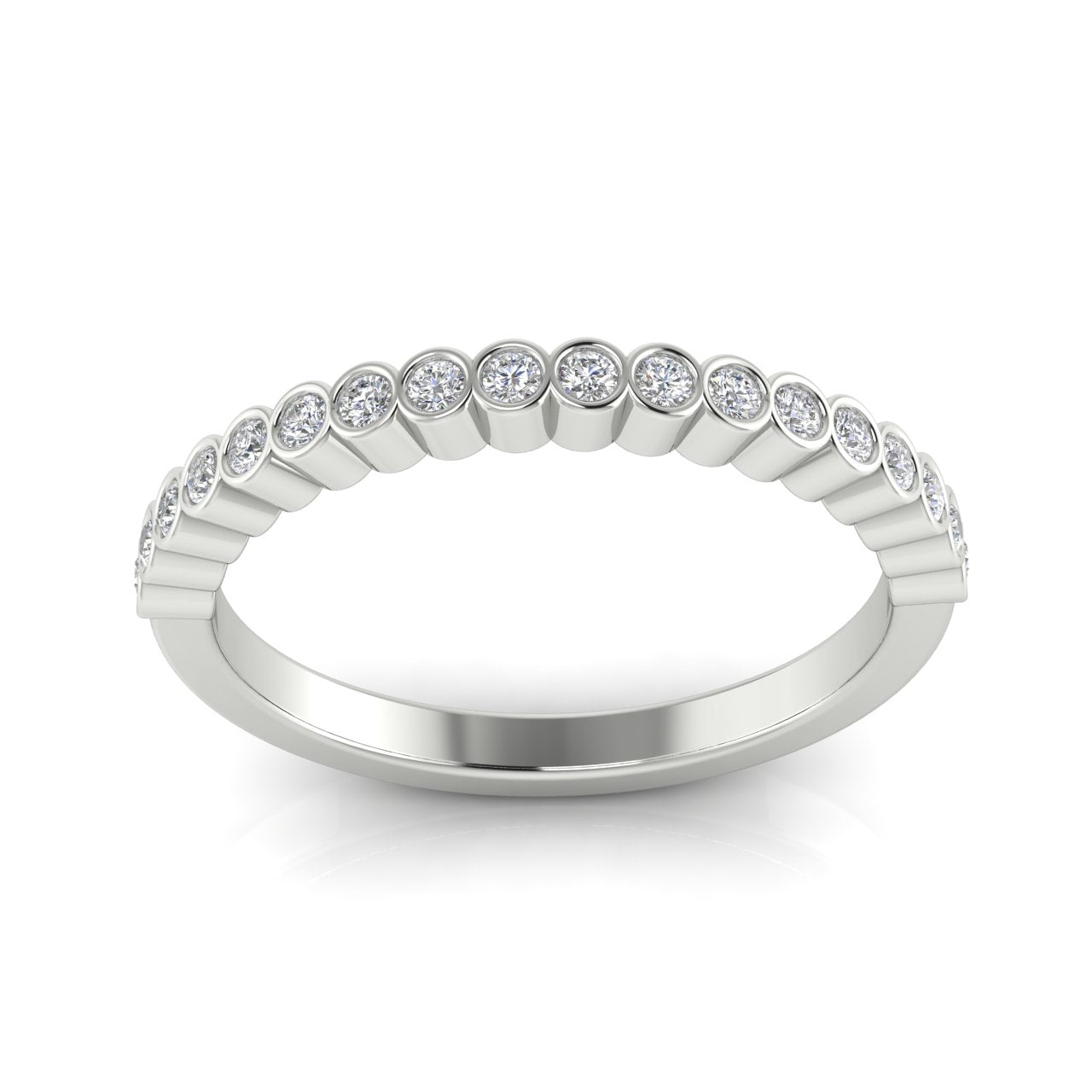 Half Eternity Bezel Set Moissanite Wedding Ring