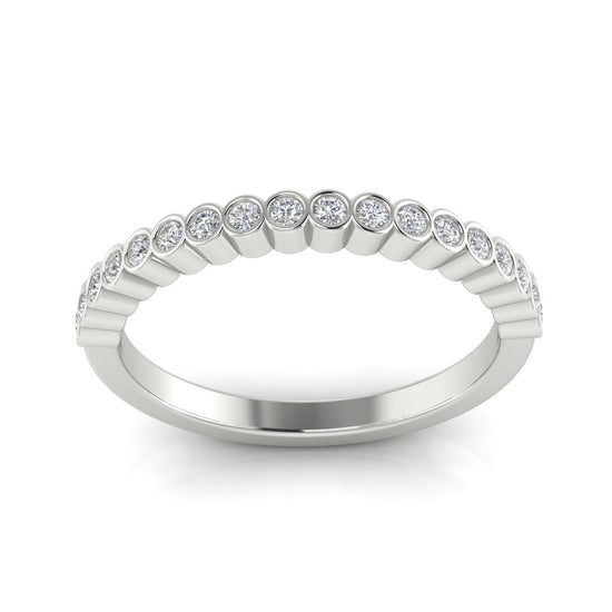 Half Eternity Bezel Set Moissanite Wedding Ring