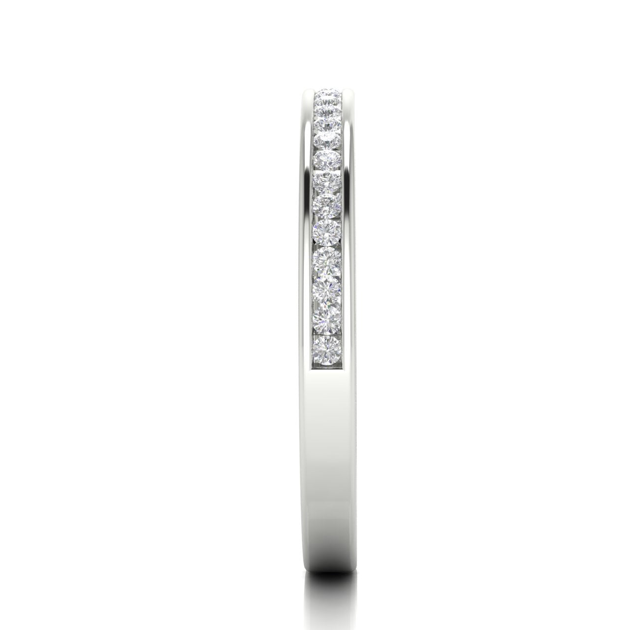 Channel Set Half Eternity Lab Diamond Wedding Ring