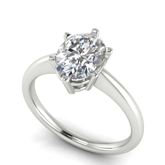 6 Prong Donut Oval Lab Diamond Engagement Ring