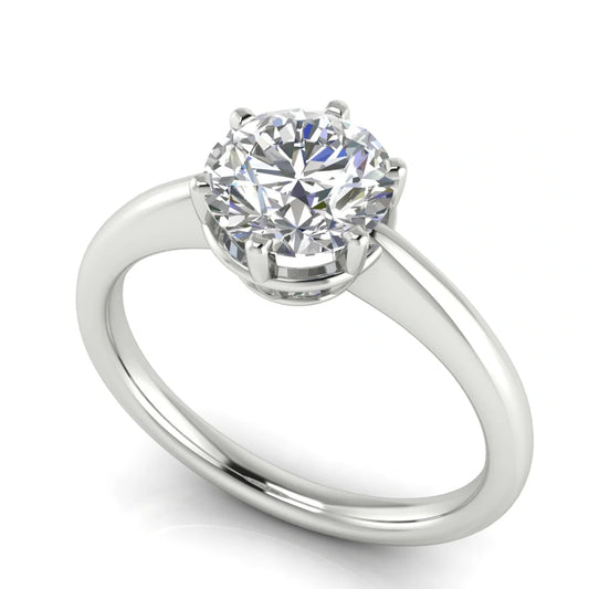 6 Prong Donut Round Cut Lab Diamond Engagement Ring