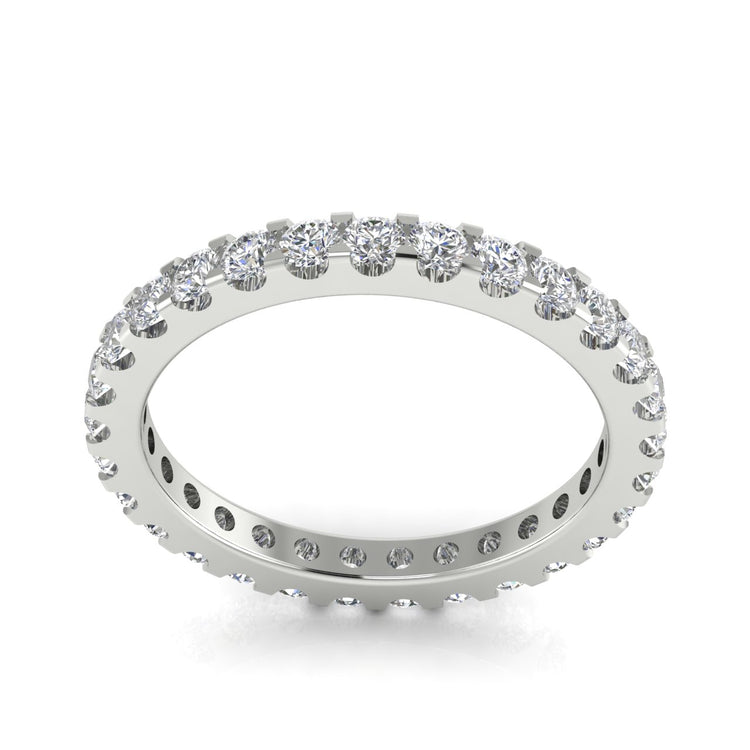 Round Cut Shared Prong Full Eternity Moissanite Wedding Ring