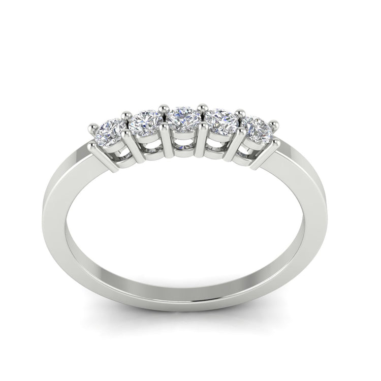 5 Stones Open Basket Set Moissanite Wedding Ring