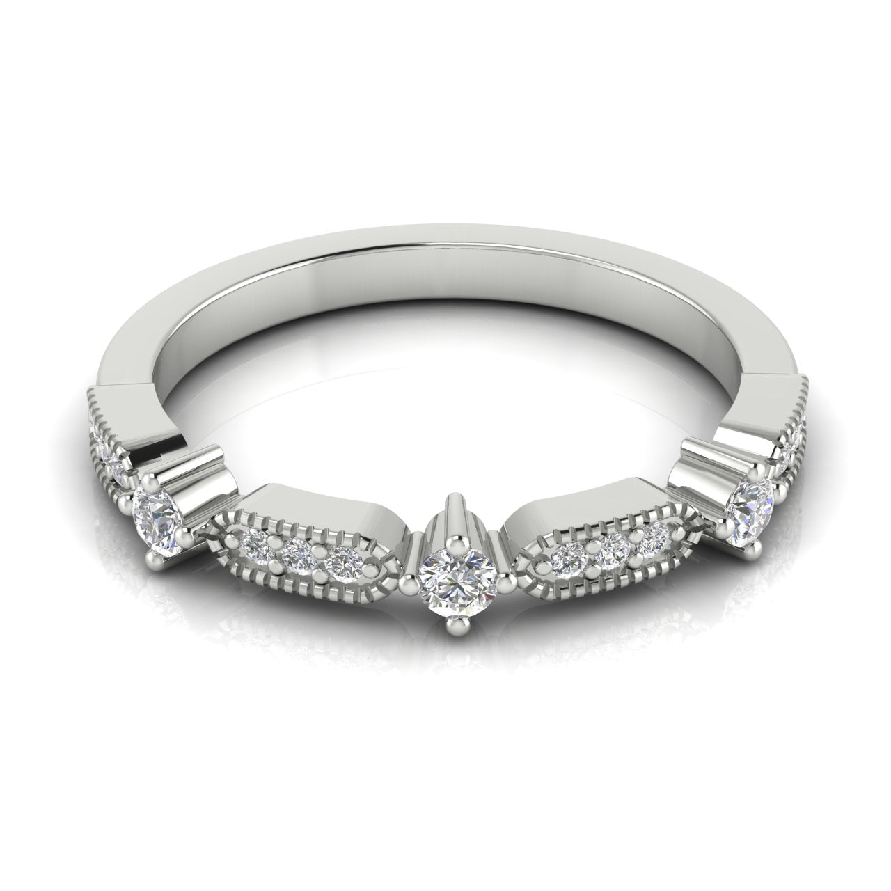 Bead Set Lab Diamond Wedding Ring