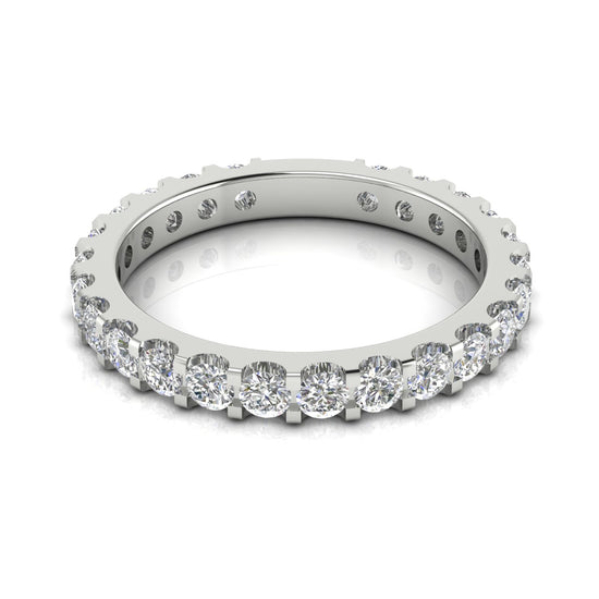 Triple Pave Row Gold Moissanite Wedding Ring