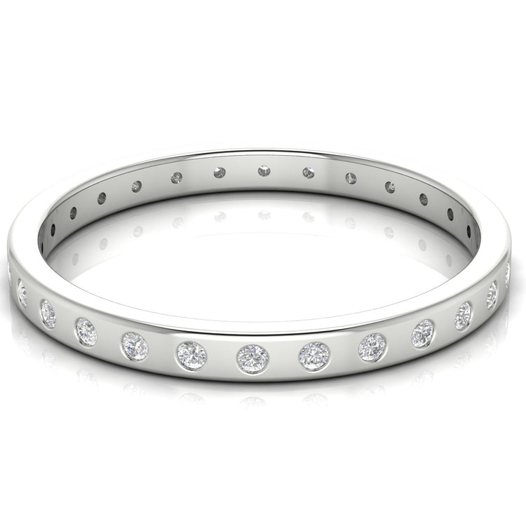 Flush Set Eternity Moissanite Wedding Ring