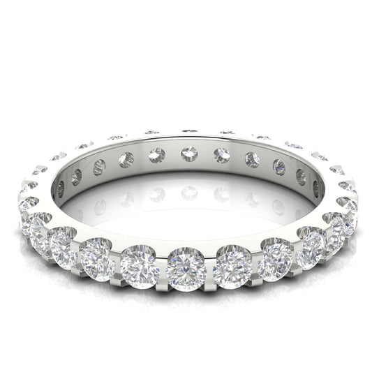 Shared Prong Round Cut Eternity Lab Diamond Wedding Ring