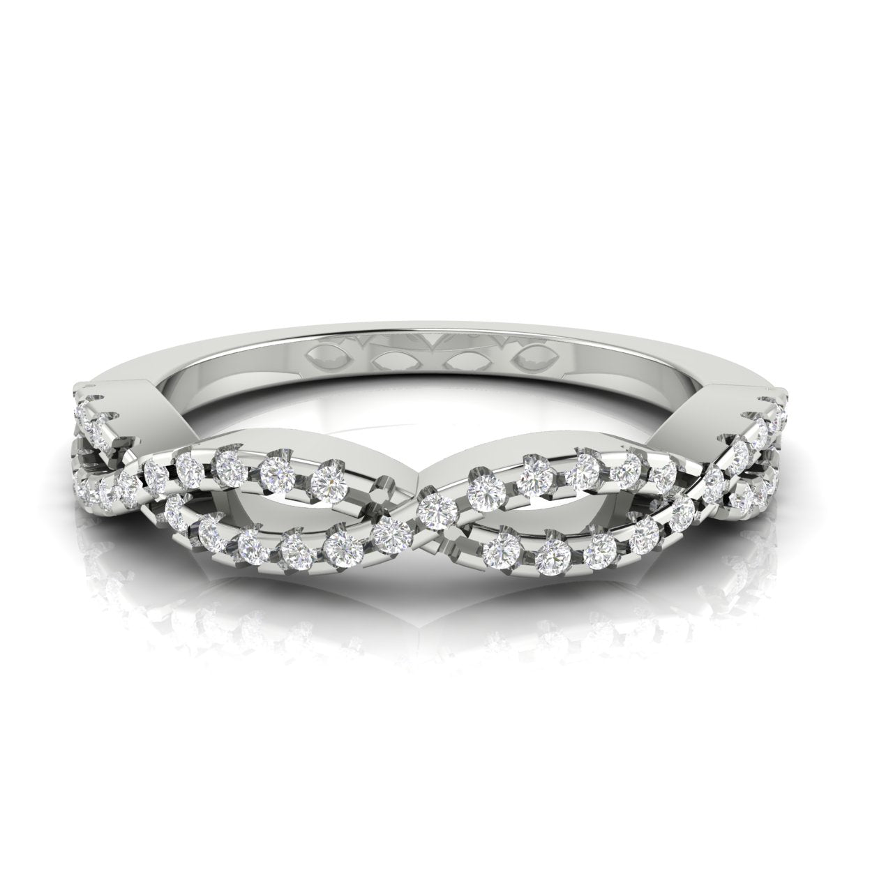 Infinity Twist Lab Diamond Wedding Ring