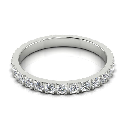 Chevron Eternity Moissanite Wedding Ring