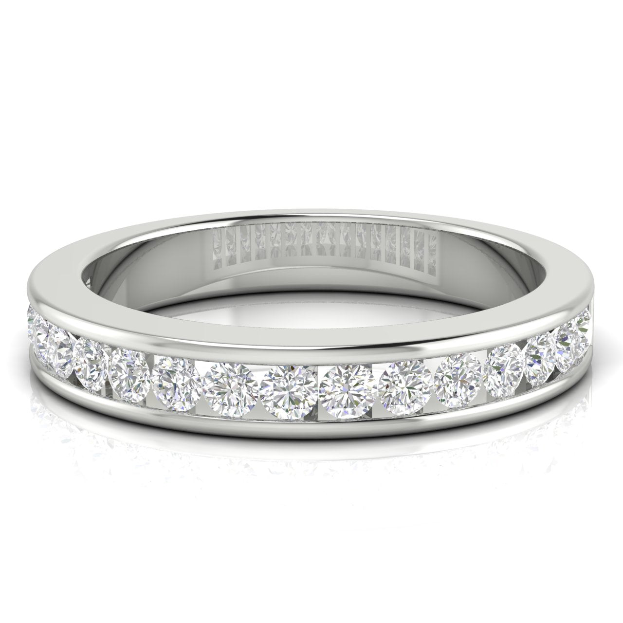 Channel Set Full Eternity Lab Diamond Wedding Ring