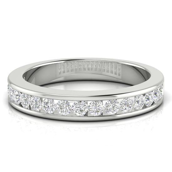 Channel Set Full Eternity Lab Diamond Wedding Ring