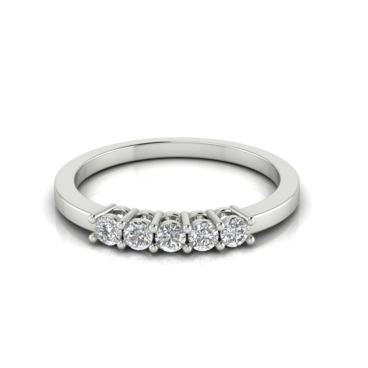 5 Stones Open Basket Set Moissanite Wedding Ring