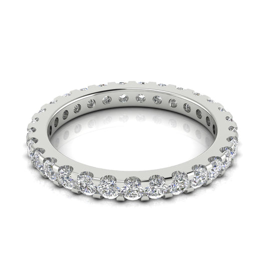 Round Cut Shared Prong Full Eternity Lab Diamond Wedding Ring