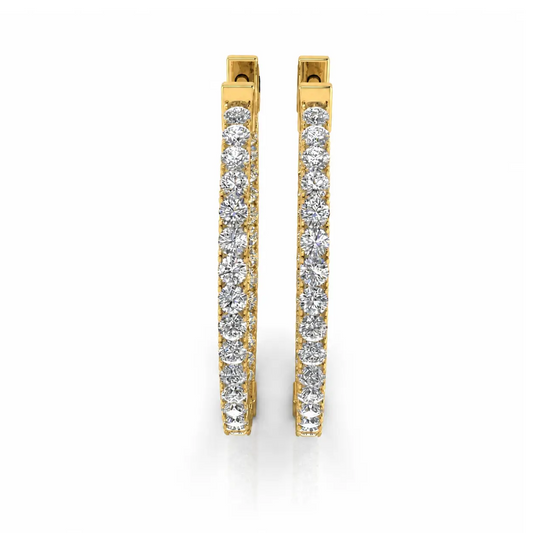 Round Hoop Lab Diamond Earring