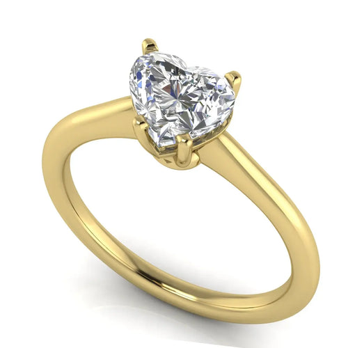 Basket Set Floating Heart Shaped Lab Diamond Engagement Ring