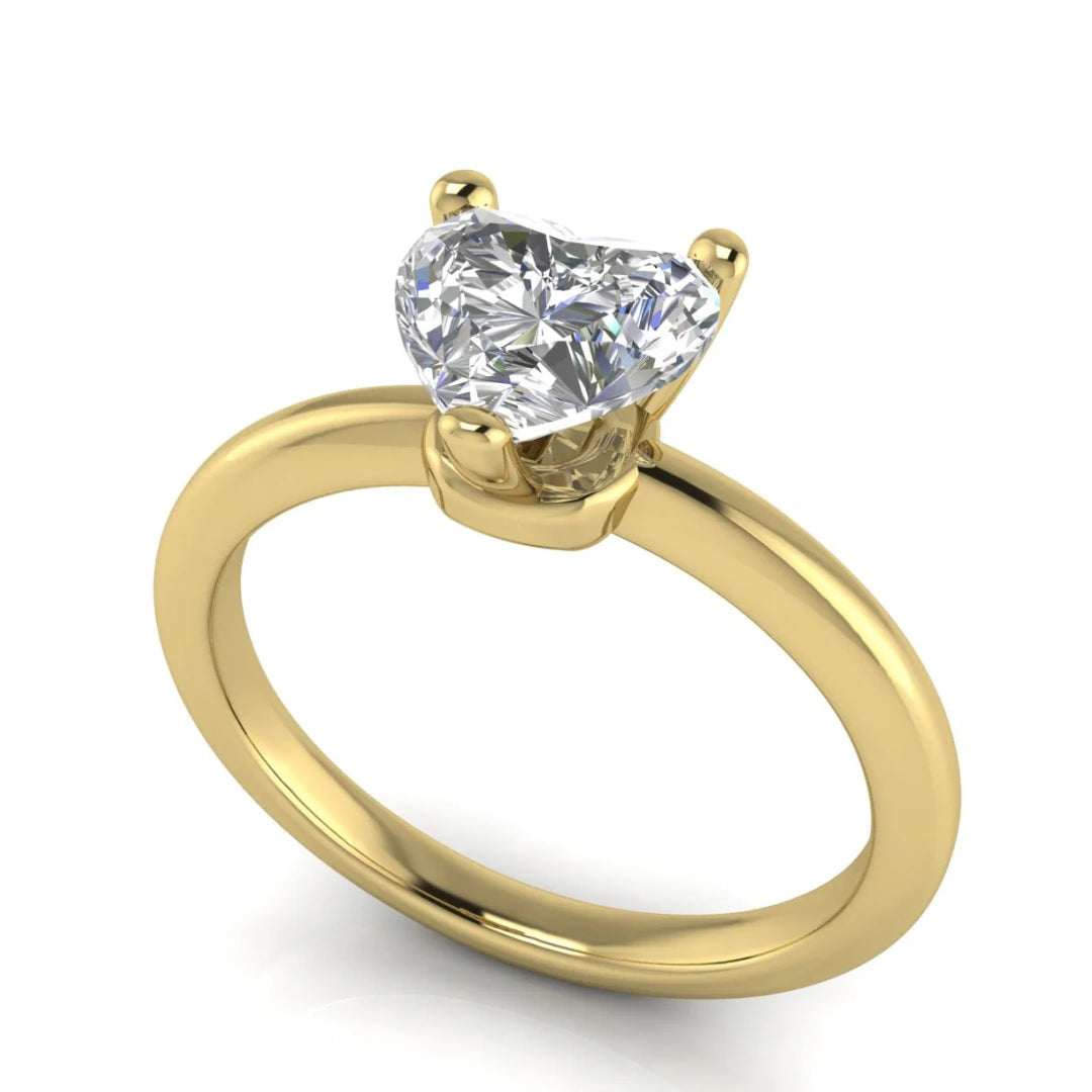 Basket Set Heart Shaped Lab Diamond Engagement Ring
