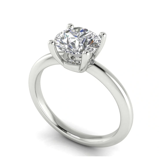 Basket Set Round Cut Lab Diamond Engagement Ring