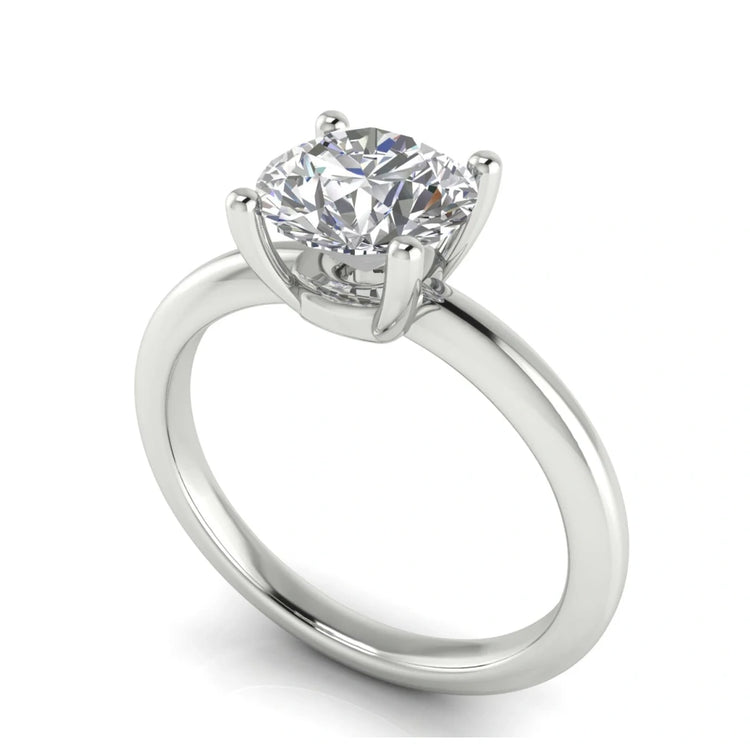 Basket Set Round Cut Lab Diamond Engagement Ring