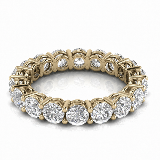 Basket Shared Prong Full Eternity Lab Diamond Wedding Ring