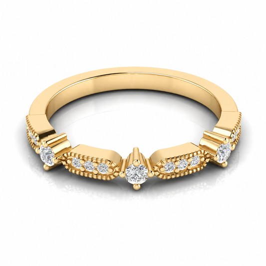 Bead Set Lab Diamond Wedding Ring