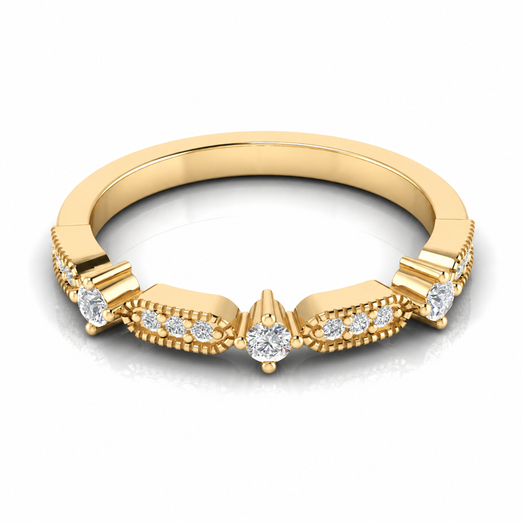 Bead Set Lab Diamond Wedding Ring