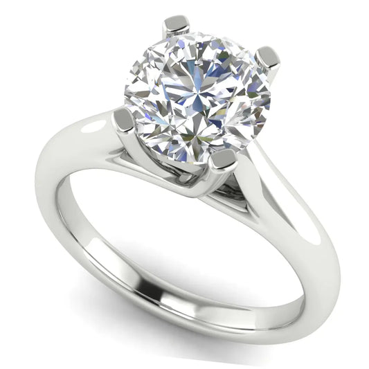 Bypass Basket Round Cut Lab Diamond Engagement Ring