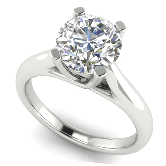 Bypass Basket Round Cut Lab Diamond Engagement Ring
