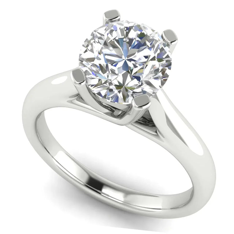 Bypass Basket Round Cut Lab Diamond Engagement Ring